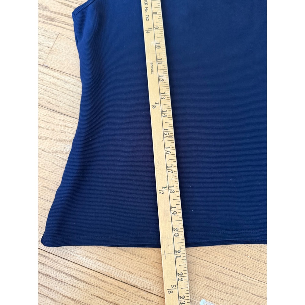 Prairie Underground Funnel Neck Top Women Navy Ribbed Sleeveless Small - Picture 5 of 5